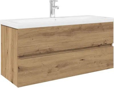 Image de vidaXL Meuble sous-lavabo avec vasque encastrée et robinet