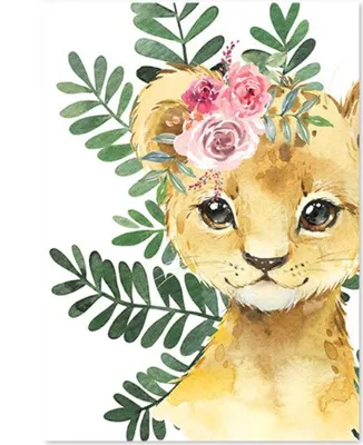 Produktbild von TPFLiving Kunstdruck LW-1024 (OHNE RAHMEN) Poster - Leinwand - Wandbild - Hochauflösender Giclée-Druck, langlebig und hochwertig - Elefant, Giraffe, Zebra, Tiger im Dschungel für Kinderzimmer -  - Größe: 13x18cm