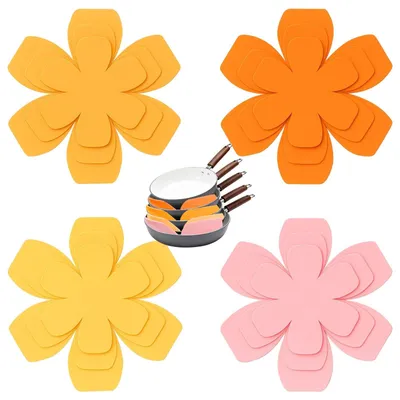 Image de 12 protections de poêle – protections anti-rayures pour poêles et casseroles en feutre