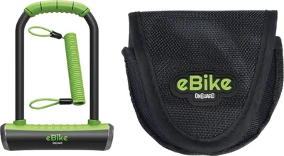 Produktbild von OnGuard Bügelschloss Pitbull STD eBike 8003E 115 x 230mm, Ø 14mm, mit Halter, schwarz/grün