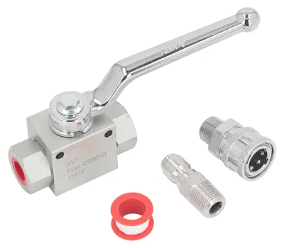 Productafbeelding van Kogelkraanset voor hogedrukreinigers, 3/8-inch mannelijke aansluiting, snelkoppeling, met afschakelfunctie, 4500 PSI