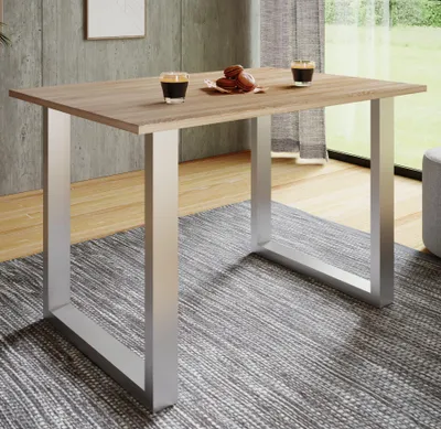 Produktbild von VCM Holzesstisch | H. 76 x B. 110 x T. 50 cm | hochwertiges und massives Fußgestell | Füße aus Eisen | Küchentisch - Xona U