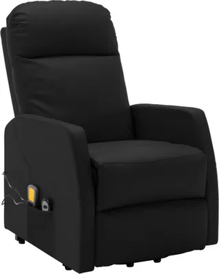 Produktbild von vidaXL Massagesessel mit Aufstehhilfe Schwarz Kunstleder