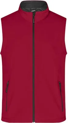 Produktbild von James+Nicholson JN1128 | Herren Promo Softshell Vest / Wasserabweisend, winddicht - Farbe: Red/Black - Größe: XXL