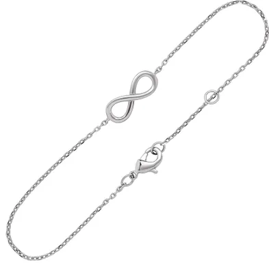 Produktbild von 18cm Infinity Kettenarmband 925 Sterling Silber Ankerkette Armband rhodiniert