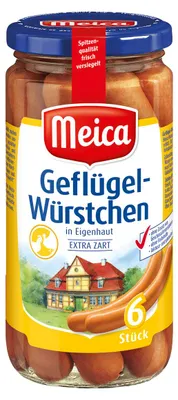 Immagine prodotto di Salsicce di pollame Meica, 6 pezzi, 180 g