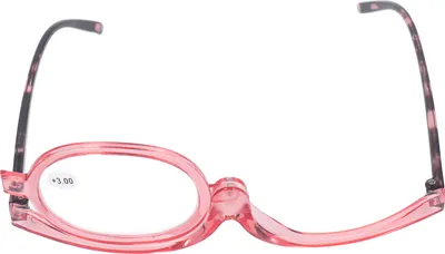 Produktbild von Make-up-Brille, leicht, faltbar, drehbar, Einzellinse, Vergrößerungsbrille für Damen, Kosmetikbrille, Pink, +3,00