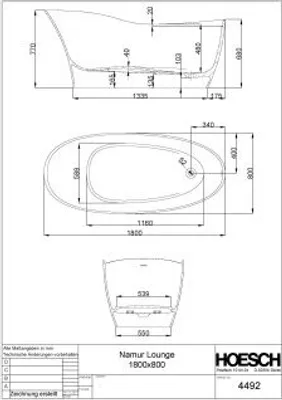 Produktbild von Hoesch 4492.112305 BW Namur Lounge 1800x800 freistehend