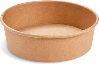 Produktbild von 50x Salatschalen Feinkostschalen braun aus Pappe mit PE beschichtet 500ml Ø150mm