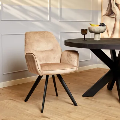 Productafbeelding van StarFurn Eetkamerstoel Nova Beige- Set van 2