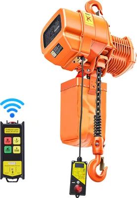 Zdjęcie produktu dla Elektryczny wciągnik łańcuchowy SucceBuy 2000 kg, wysokość podnoszenia 6 m, trójfazowy z pilotem zdalnego sterowania o zasięgu 100 m, łańcuch G100 i wyłącznik awaryjny, odpowiedni do fabryk, magazynów i garaży