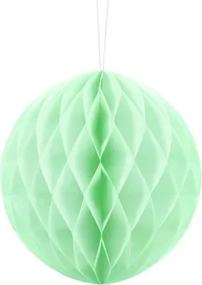 Produktbild von Wiederverwendbarer Wabenball aus Tissue Papier, pistazie, 20cm Durchmesser