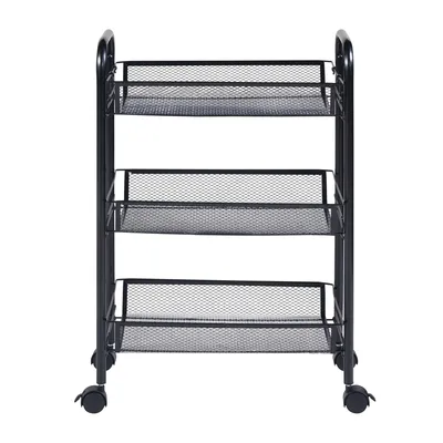Obrázek produktu pro Vozík 'Tromsø' Servírovací vozík se 3 úrovněmi 63x44x26cm Černý