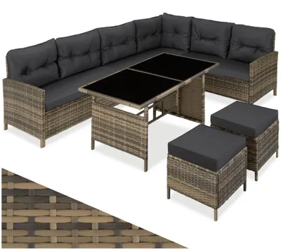 Obrázek produktu pro tectake® Ratanový lounge Barletta pro 6 až 8 osob, odolný