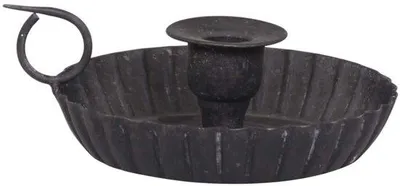 Produktbild von Antike Schreibtischleuchte, schwarz, für Kerzen | Vintage | H 6 cm D 16 cm