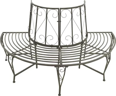 Produktbild von vidaXL Baumbank Halbrund 160 cm Stahl