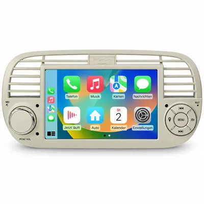 Imagen del producto de JUNSUN: Radio para coche Android 15 de 7 pulgadas, compatible con Fiat 500 (2007-2015), con 2GB de RAM y 64GB de almacenamiento, CarPlay y Android Auto inalámbricos, GPS, Wi-Fi, Bluetooth, DSP, color beige