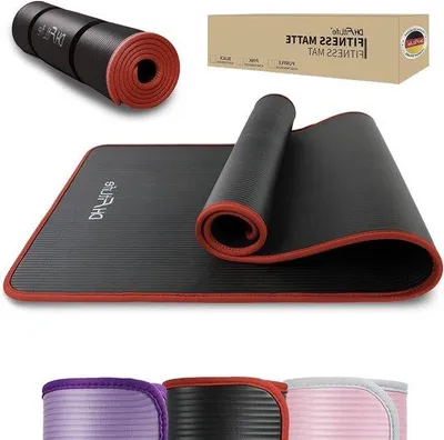 Produktbild von Famanu Trainingsmat extra dick und rutschfest - Schwarz 183 x 61 x 1 cm mit Tragetasche