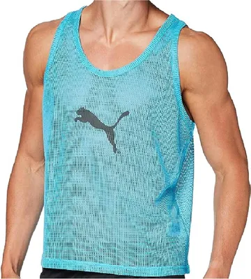 Produktbild von Puma Bib Trainingsleibchen Überzieh Leibchen Tank Top neon blau 657251-41, Größe:M