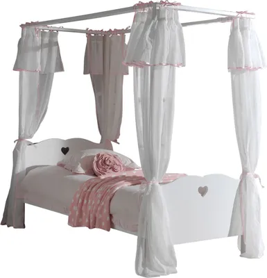 Produktbild von Himmelbett Kamila 211x96x187 aus MDF in Weiß
