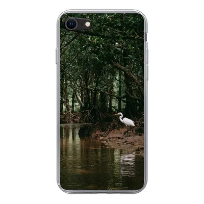 Produktbild von MuchoWow® Handyhülle Schutzhülle Hülle für iPhone 8 Reiher - Wald - See Silikon Softcase Handy Hülle - Schutzhaube
