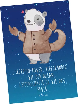 Produktbild von Mr. & Mrs. Panda Postkarte Skorpion Astrologie - Sternenhimmel Blau - Geschenk, Ansichtskarte, Tierkreiszeichen, Sternzeichen, Grußkarte, einzelkarte, Ansichtskarten