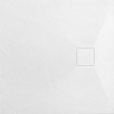Produktbild von VBChome Duschwanne 90 x 90 x 2,5 cm Weiß Steinstruktur Duschtasse Extra Flach Quadratisch Ablaufgarnitur Abdeckplatte SMC Verbundwerkstoff Universelle Installation Siphon