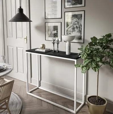 Obrázek produktu pro Konsolentisch MODERN GRIGIA 100 cm Weiß / grey stone schwarz