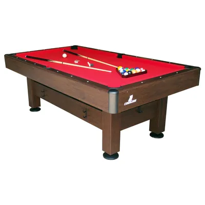 Image de Cougar Table De Billard Saphir 6Ft Marron / Rouge Pour L'Intérieur | Accessoires Inclus | Table Jeu Adulte & Enfant