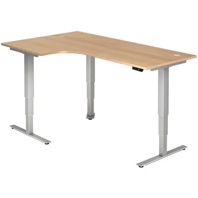 Image de Bureau d'angle réglable en hauteur XDSM | 3 moteurs | 200 x 120 cm | électrique