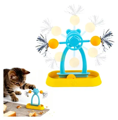 Produktbild von Interaktives Katzenspielzeug für Intelligenzspiele, faltbarer Kratzbaum und Kugelspielzeug für Katzen