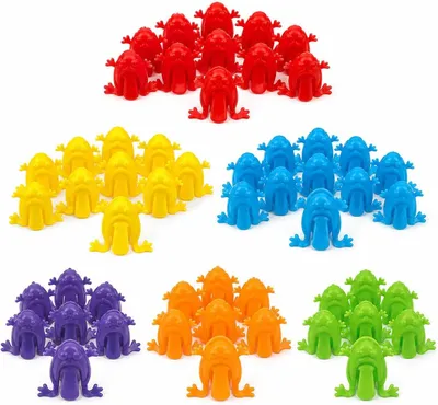 Imagen del producto de Kikkerspiel, surtido de colores, 50 unidades, con mecanismo de salto, ideal para juegos en grupo