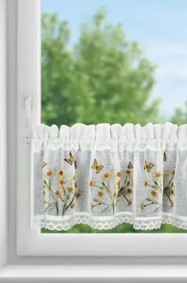 Zdjęcie produktu dla Zasłona FLORA biały żółty 30x150