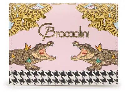 Produktbild von BRACCIALINI Mini Geldbörse aus Leder mit goldenem Logo, Reißverschluss-Münzfach und kleinem Clip
