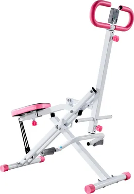 Produktbild von SucceBuy Kniebeugenmaschine für effektives Training, klappbares Fitnessgerät mit 5-fach verstellbarem Sitz, Heimtrainingsgerät für Gesäß und Beine, Glute Trainer in Weiß und Pink