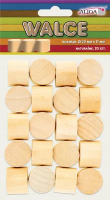 Image de Cylindre en bois naturel Aliga PK-8090, matériau de loisirs créatifs
