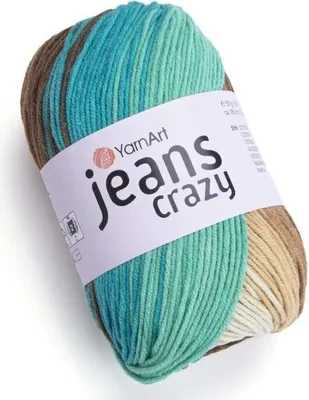 Produktbild von YarnArt Jeans Crazy (50g/160M) 8216 türkisbraun