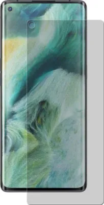 A screen protector is shown placed over a smartphone screen.