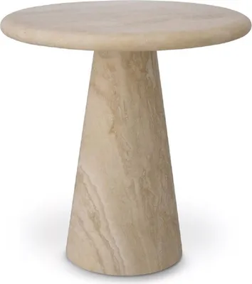 Produktbild von Casa Padrino Luxus Beistelltisch Beige Ø 45 x H. 46 cm - Runder Beistelltisch aus hochwertigem Travertin Kalkstein - Wohnzimmer & Hotel Möbel - Luxus Kollektion