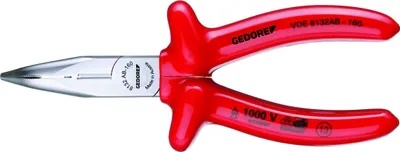 Produktbild von GEDORE VDE 8132 AB-160 VDE-Flachrundzange mit Tauchisolierung 160 mm, 6721730