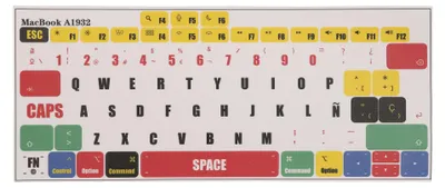 Produktbild von kwmobile Tastatur Aufkleber Spanisch kompatibel mit Apple MacBook Air 13" 2018 2019 2020 A1932 Keyboard Sticker - Farb-Aufkleber für ES QWERTY