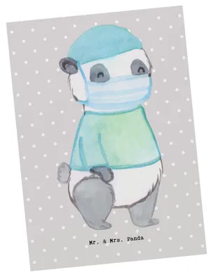 Produktbild von Mr. & Mrs. Panda Postkarte Operationsassistent Herz - Grau Pastell - Geschenk, Ansichtskarten, Postkarten, OTA, Arzt, krank, Ausbildung, Ansichtskarte, Krankehaus, OP
