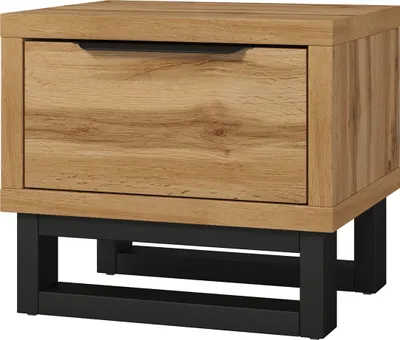 Produktbild von Masseno Nachttisch HALLETTA Nachtschrank Beistelltisch für Schlafzimmer 55 x 49 x 45 cm Eiche Wotan