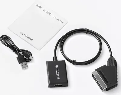 Produktbild von Scart auf HDMI Konverter, Scart auf HDMI Adapter Video Audio Wandler HD 1080P/720P mit USB-Kabel für HDTV STB VHS Xbox PS3 Sky DVD Blu-ray usw