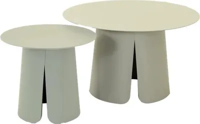 Image de Table d'appoint - Crème - Lot de 2 - Aluminium
