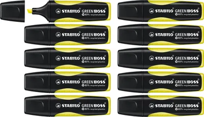 Produktbild von Umweltfreundlicher Textmarker - STABILO GREEN BOSS - 10er Pack - gelb