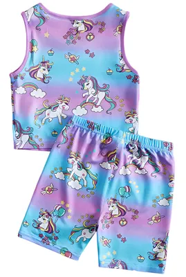 Immagine prodotto di set 2 pezzi - Canotta e pantaloncini taglia 110 - Unicorno