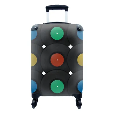 Produktbild von MuchoWow® Koffer Handgepäck Trolley Rollkoffer Kleine Reisekoffer mit 4 Rollen - Tafeln - Musik - Muster - Cabin Size < 55x40x23 cm & 55x40x20 cm - Fotokoffer - Kabinenkoffer - Boardgepäck - Reise-Box - Reisekoffer - Reisegepäck - Koffer mit Bild - Trolley für Kinder