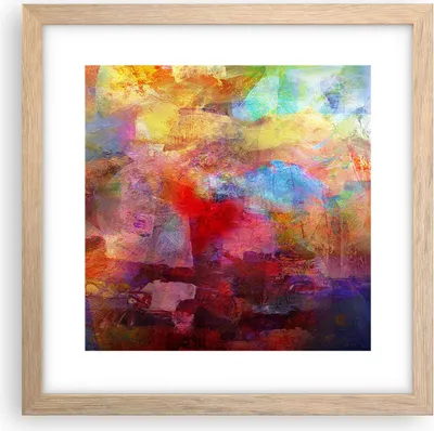 Produktbild von Gerahmtes Poster - Rahmen in heller Eiche - Abstraktion modern - 30x30 cm - Wand Bild - Wanddeko - Wandbilder - Wandposter - Bilderrahmen - Bilder - Kunstdruck - Wandbild - P2NAC30x30-3574