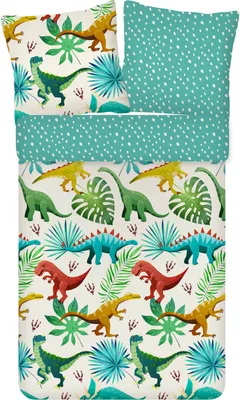 Produktbild von ESPiCO Bettwäsche Trendy Bedding Dinosaurierland Renforcé 135 cm x 200 cm